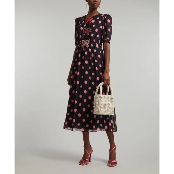 SALONI Dresses & Skirts - SALONI Jamie Heart Embellished Midi dress size US 4